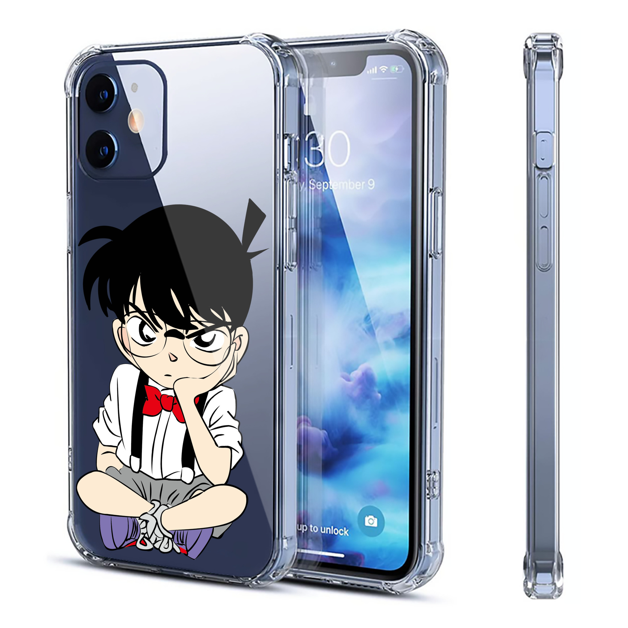 （画像用） 名探偵コナン 江戸川 コナン Detective Conan Conan Edogawa 【iPhone 12シリーズ対応】透明スマホケース（クリアソフトケース）